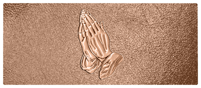 DNSEMP-L-516-BZ-SH-BZ Bronze Praying Hands Shimmer Bronze